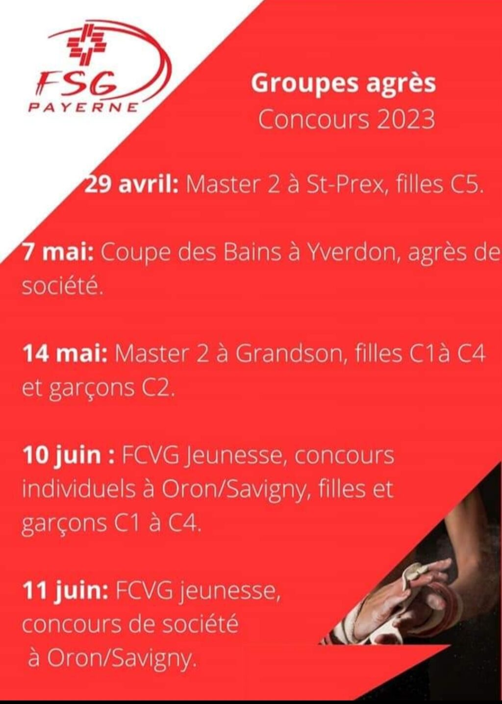Concours 2023 - Groupes agrès FSG Payerne